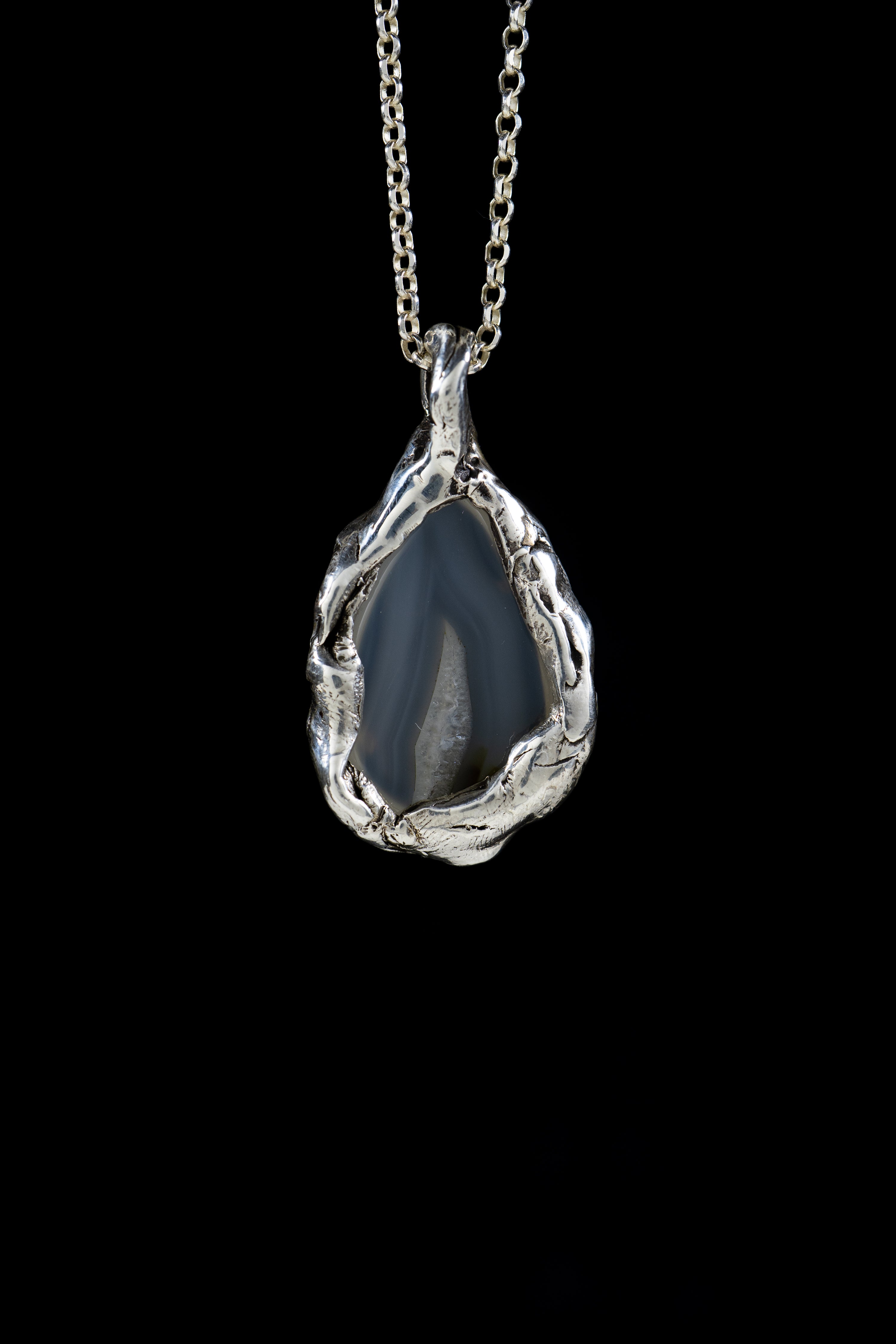 Glacier (Montana Agate, Sterling Silver Pendant)