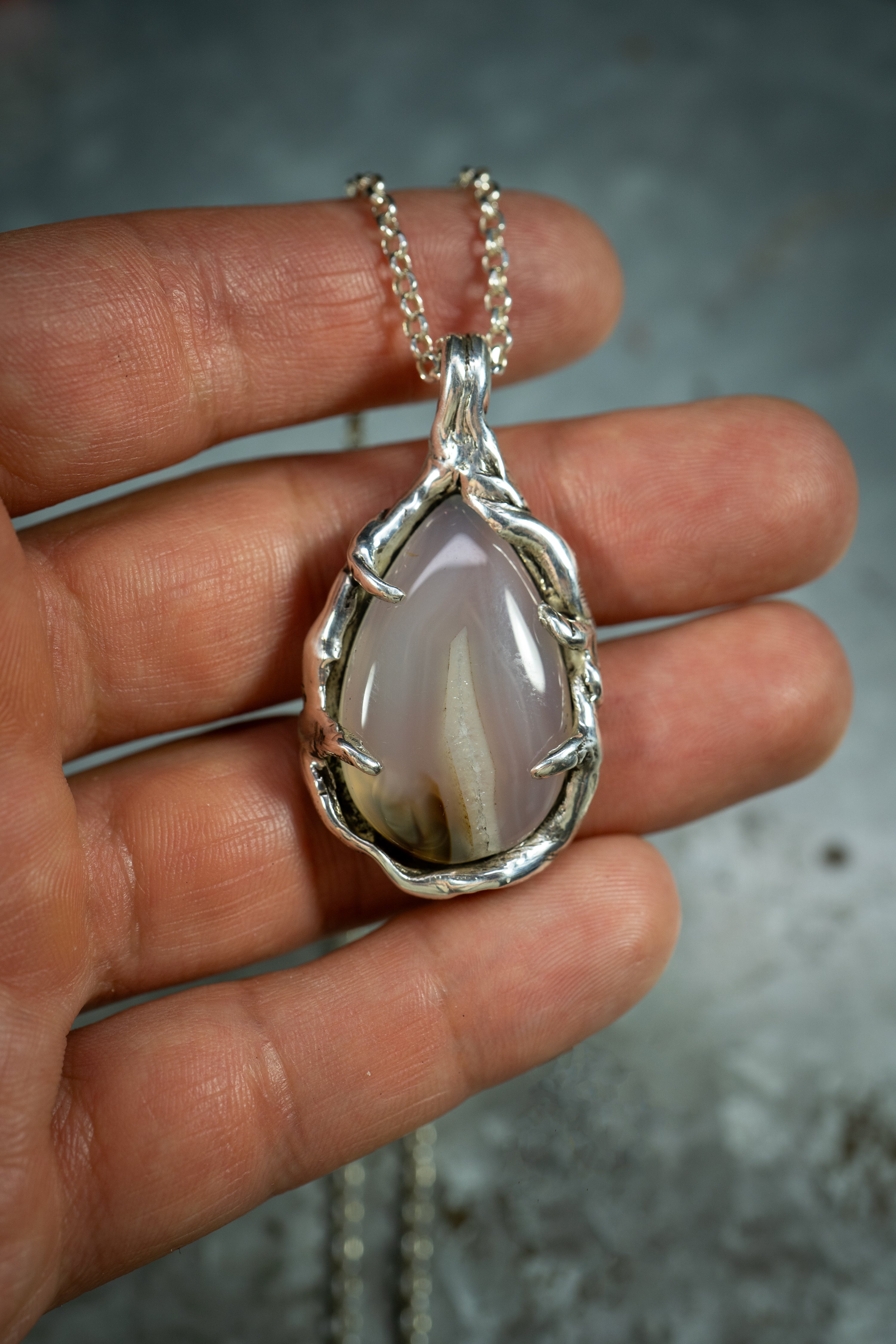 Glacier (Montana Agate, Sterling Silver Pendant)