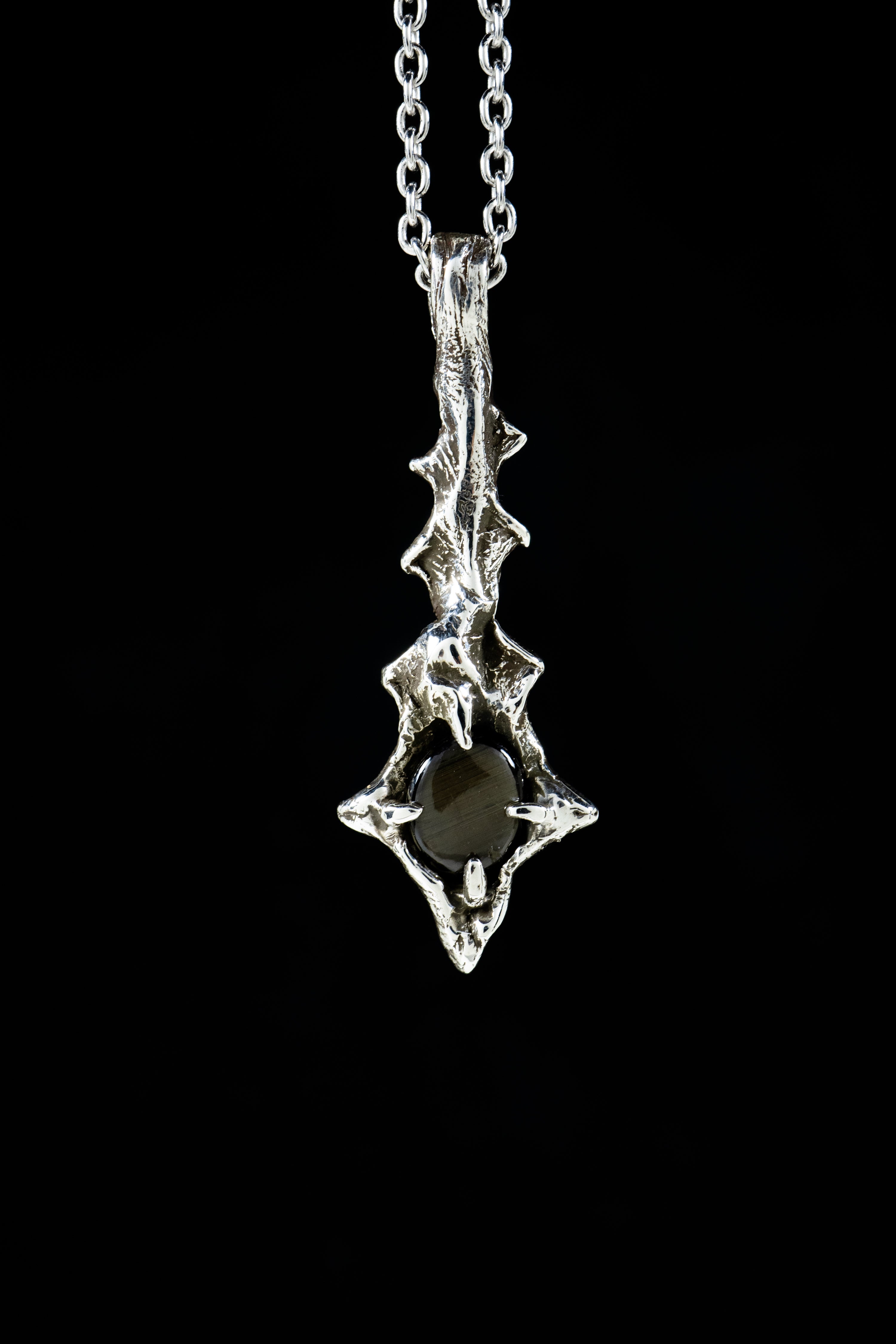 Falling Star (Black Star Sapphire, Sterling Silver or Gold Pendant)