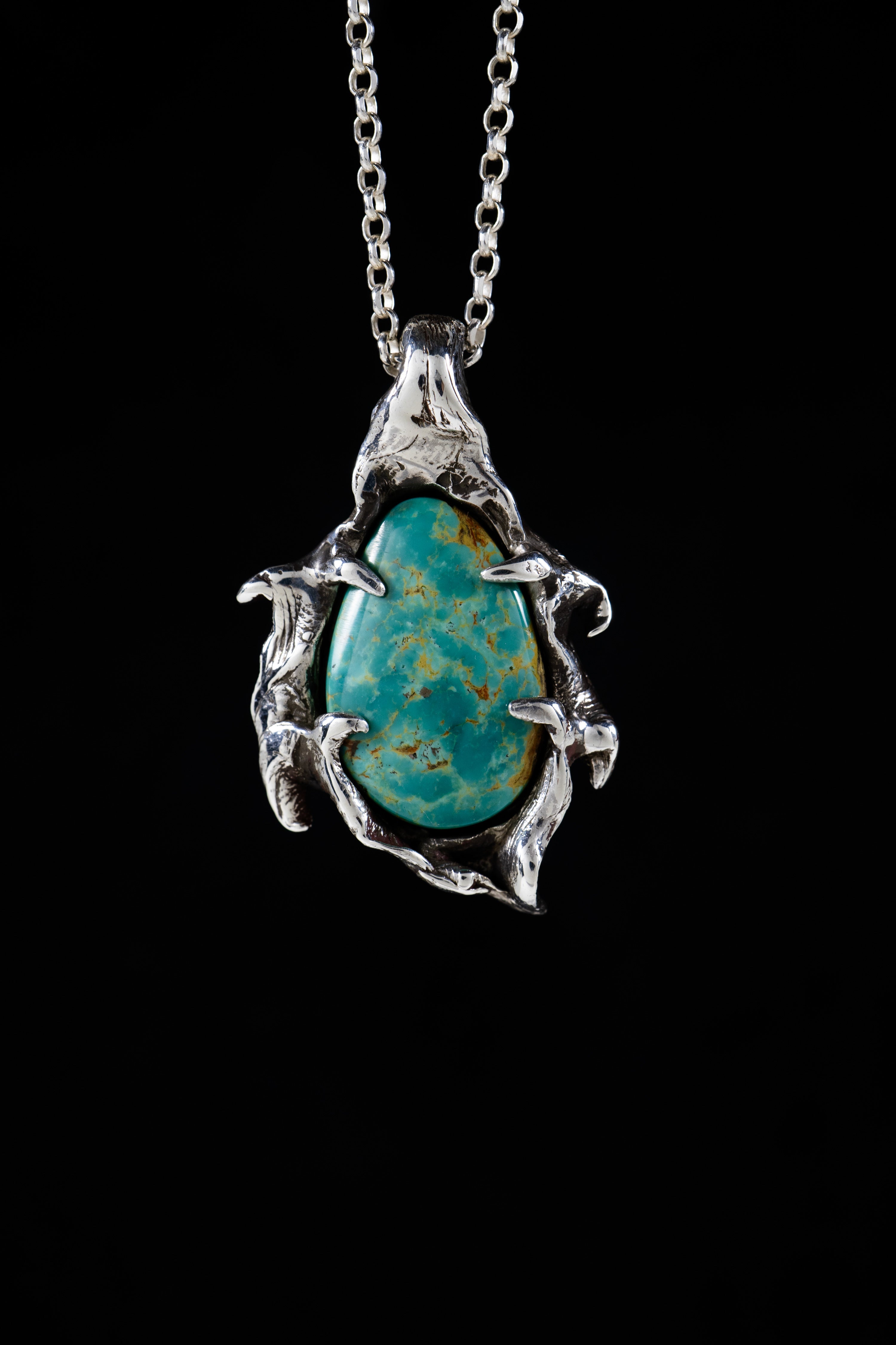 Flight (Tyrone Turquoise, Sterling Silver Pendant)