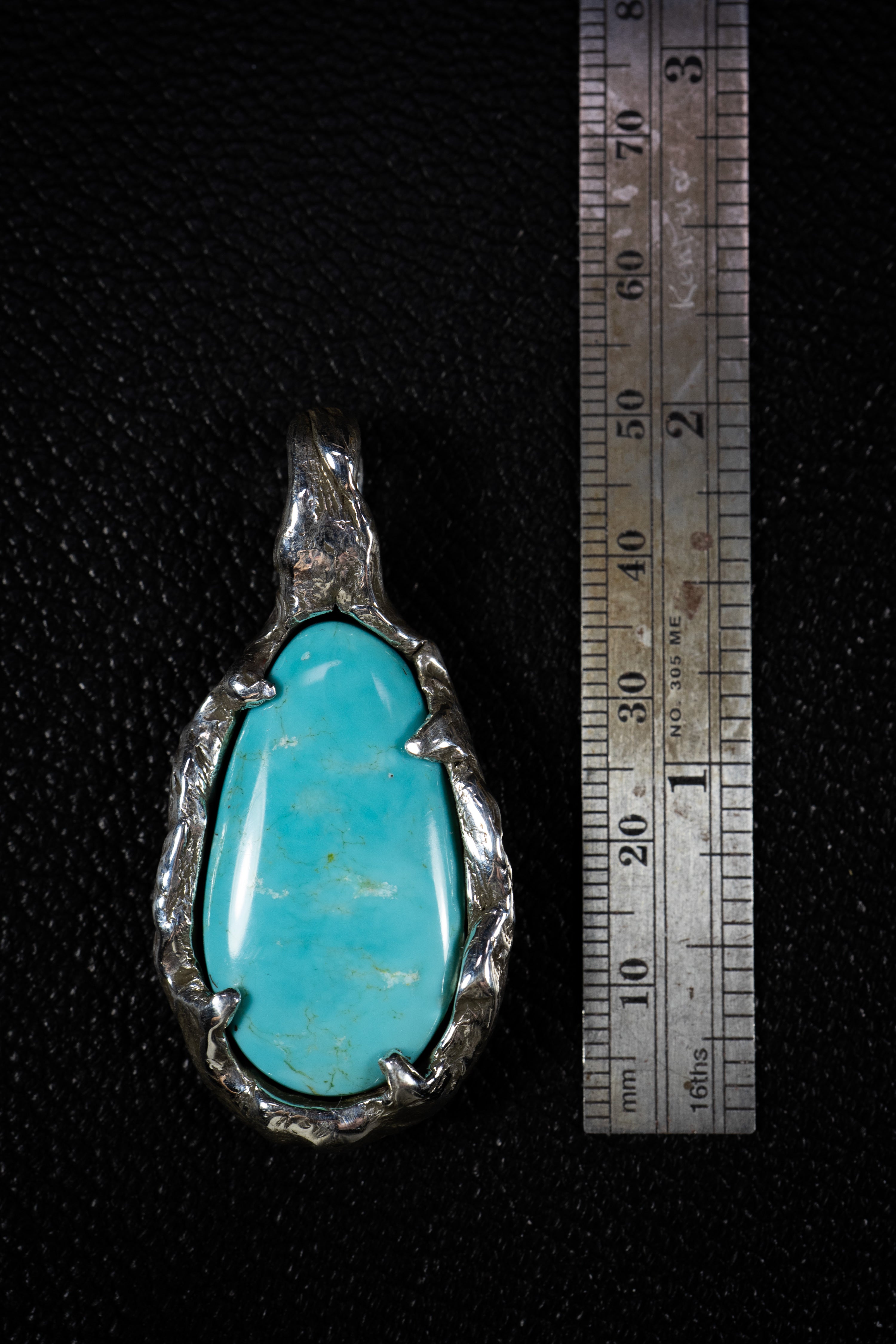 Lake (Manassa Turquoise, Sterling Silver Pendant)