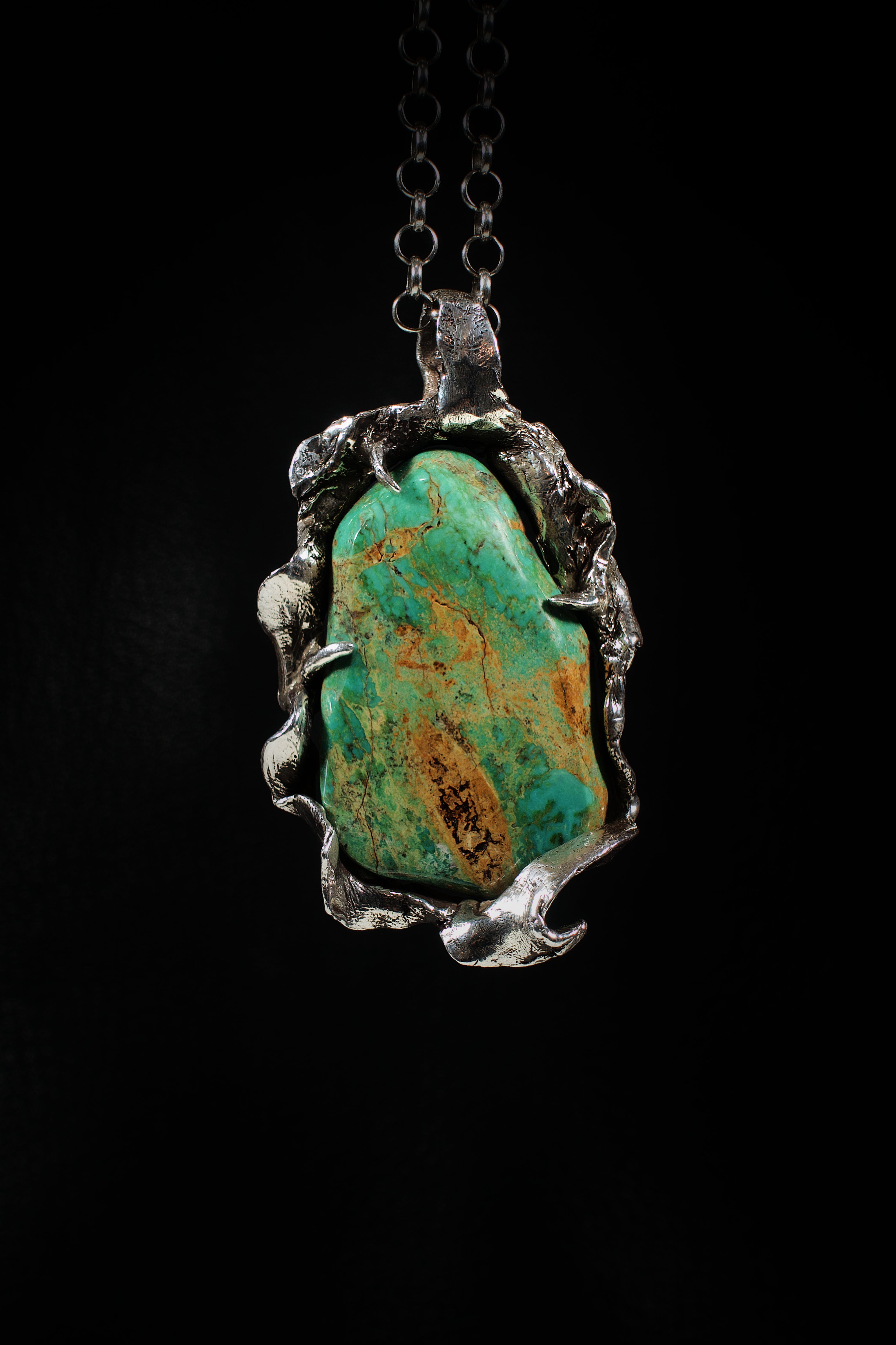 View from the Sky (Manassa Turquoise, Sterling Silver Pendant)