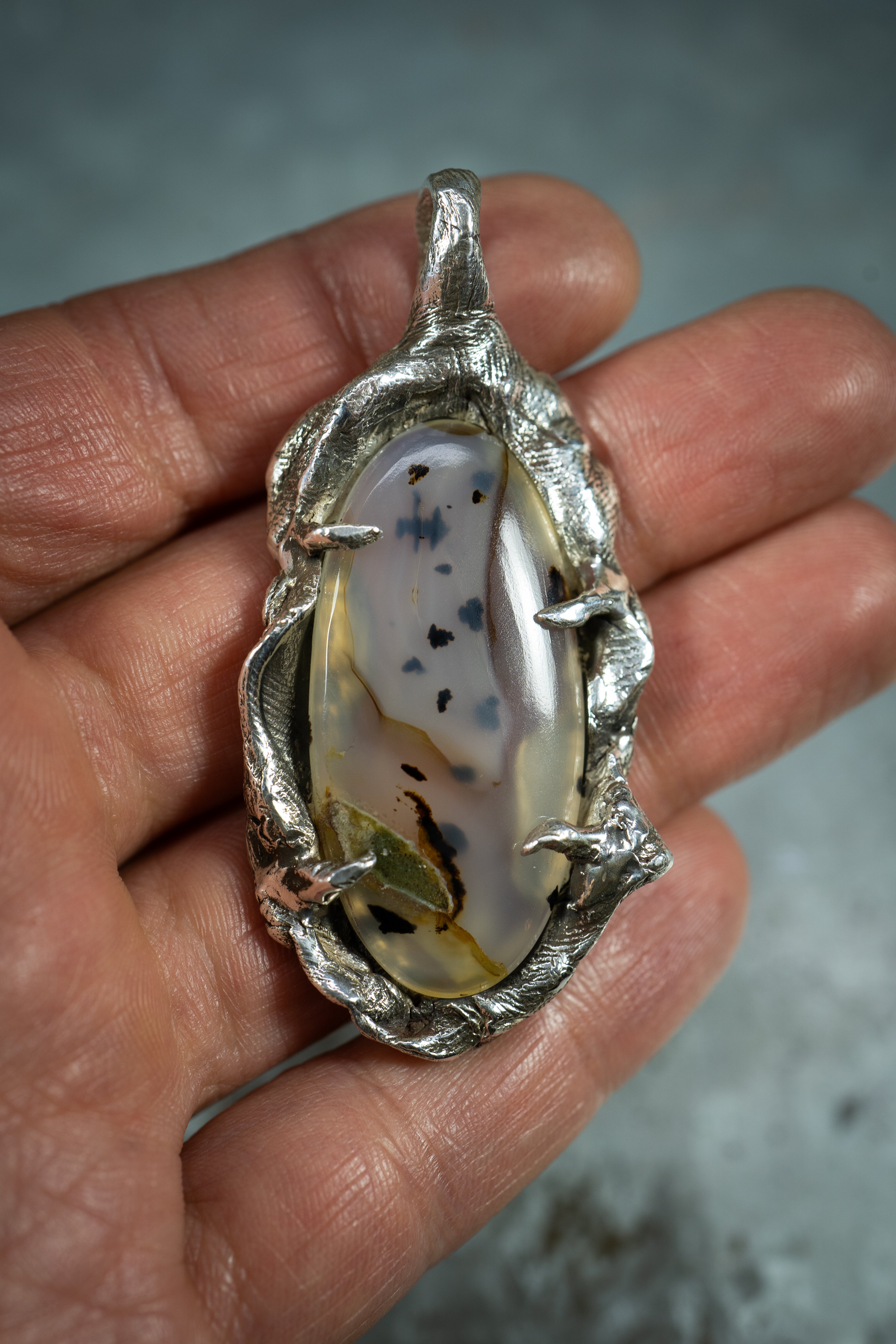 Montana factory Agate Pendant 1 3/4