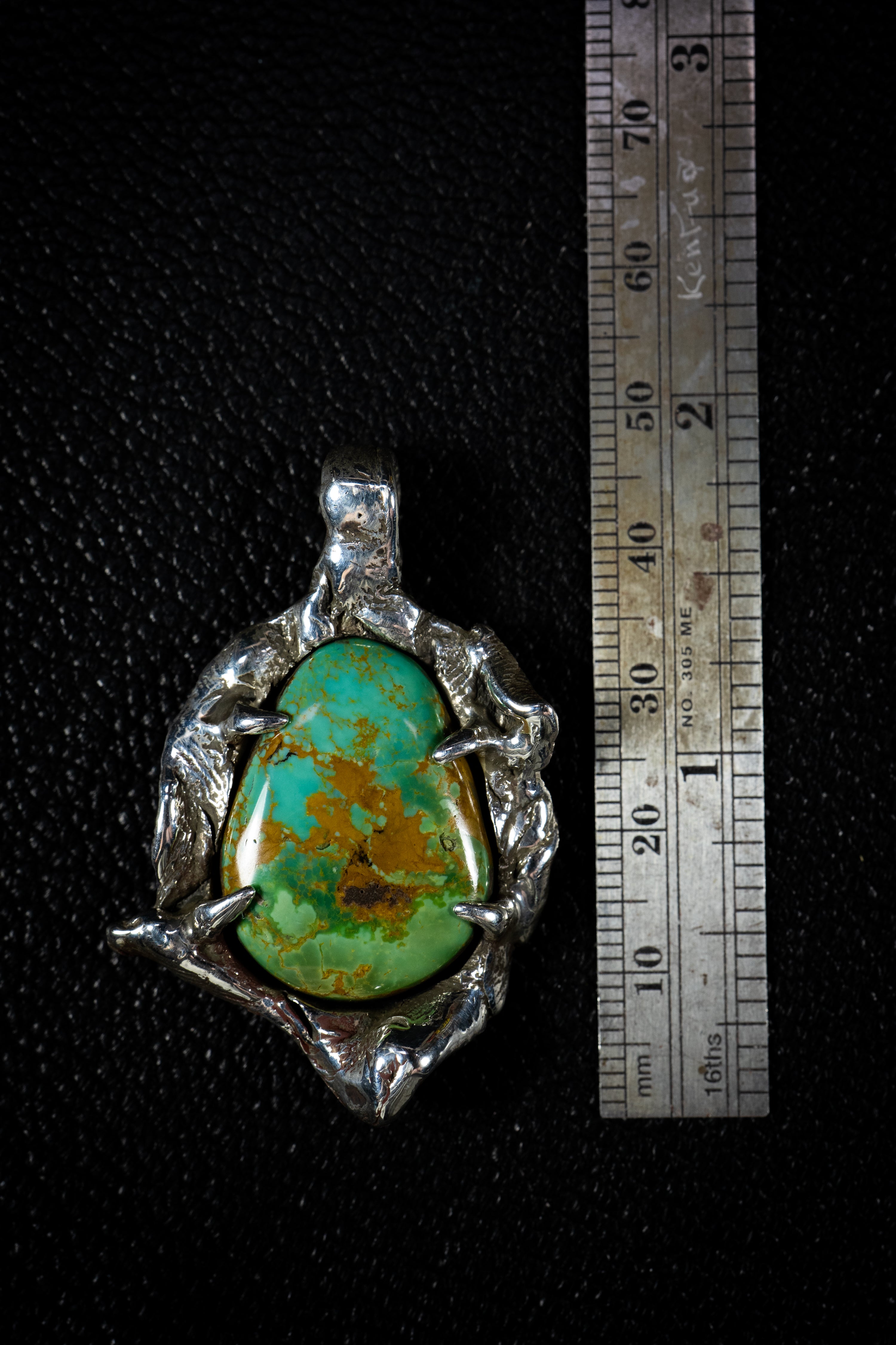 Open Lands (Manassa Turquoise, Sterling Silver Pendant)