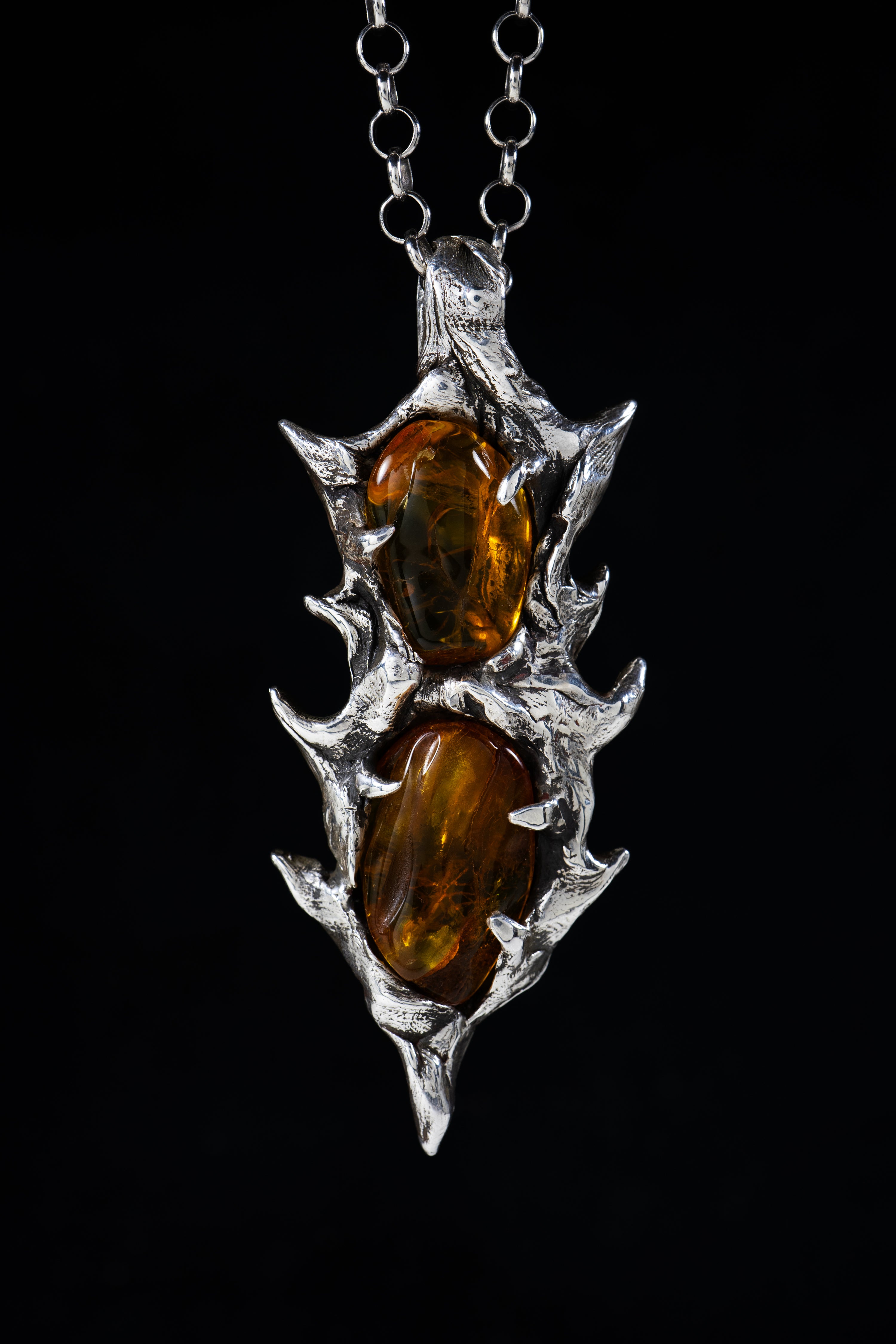 Sterling Baltic Amber Heart selling Necklace