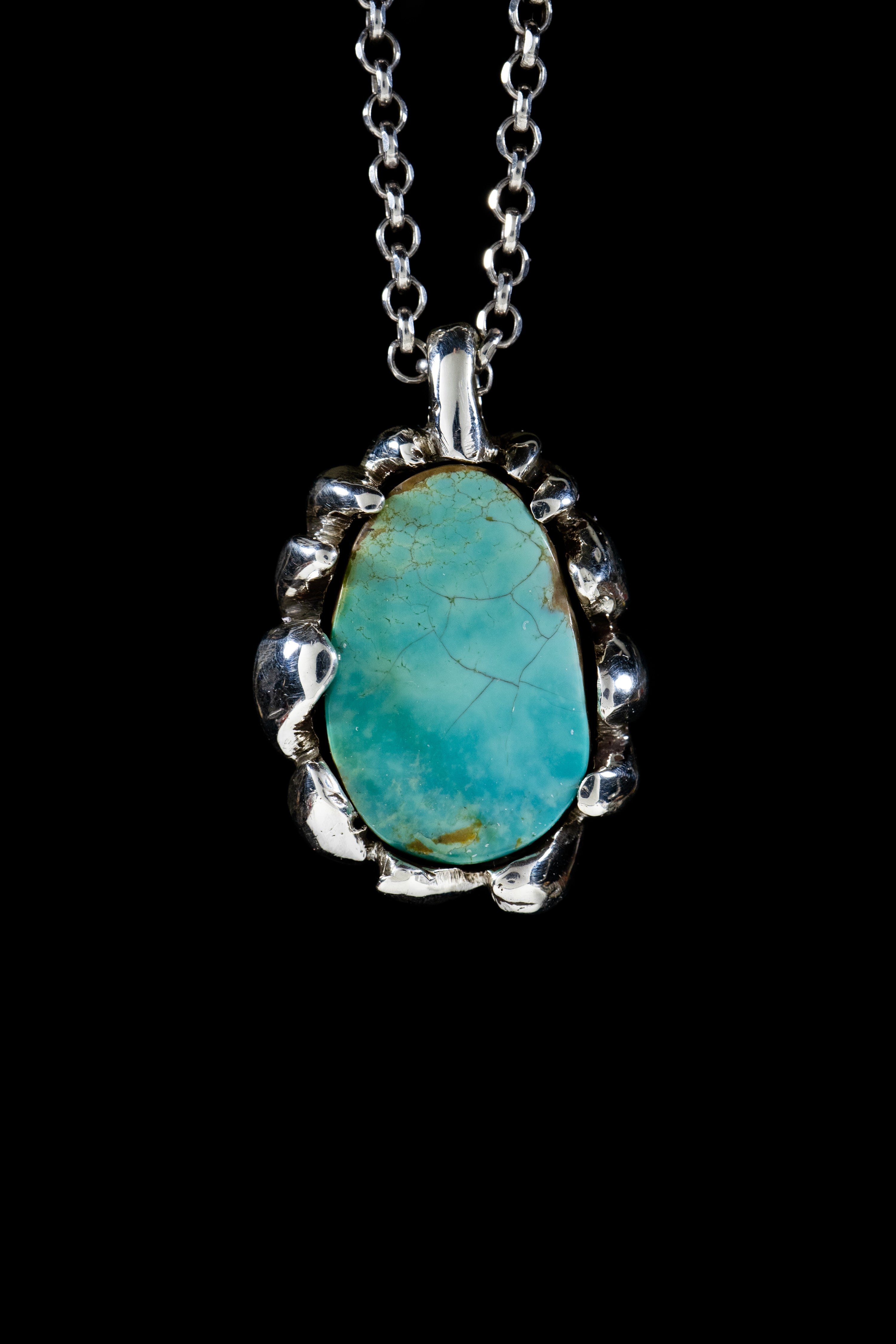 River Valley (Manassa Turquoise, Sterling Silver Pendant)