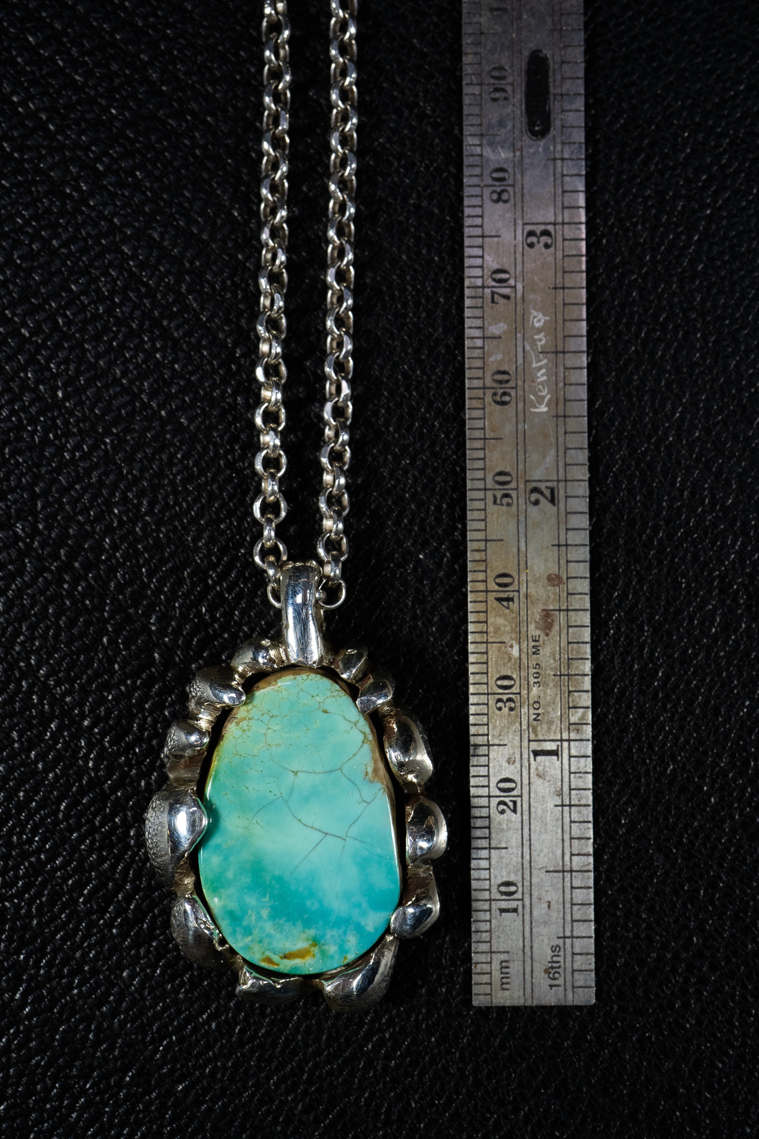 River Valley (Manassa Turquoise, Sterling Silver Pendant)